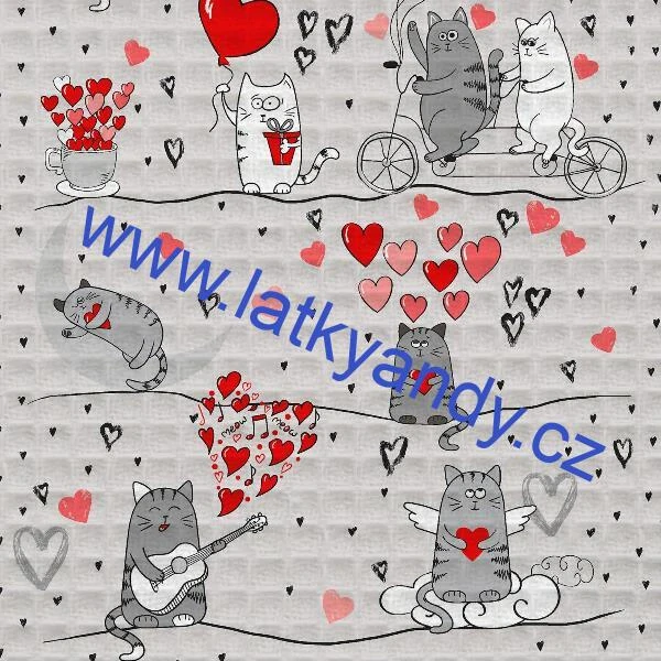 Vaflovina / Utěrkovina Panel Zamilované kočky